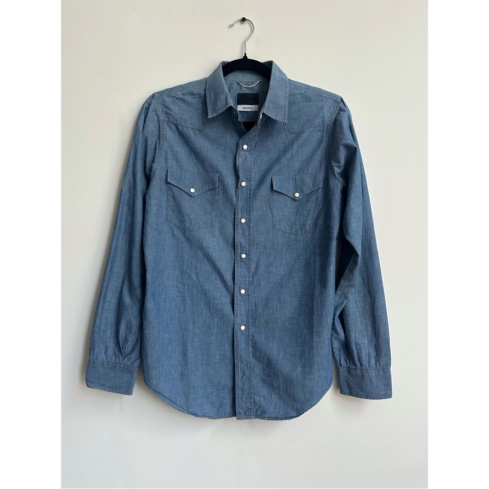Saint Laurent women men unisex Blue Denim jean chambray Shirt small FR38 2 4
